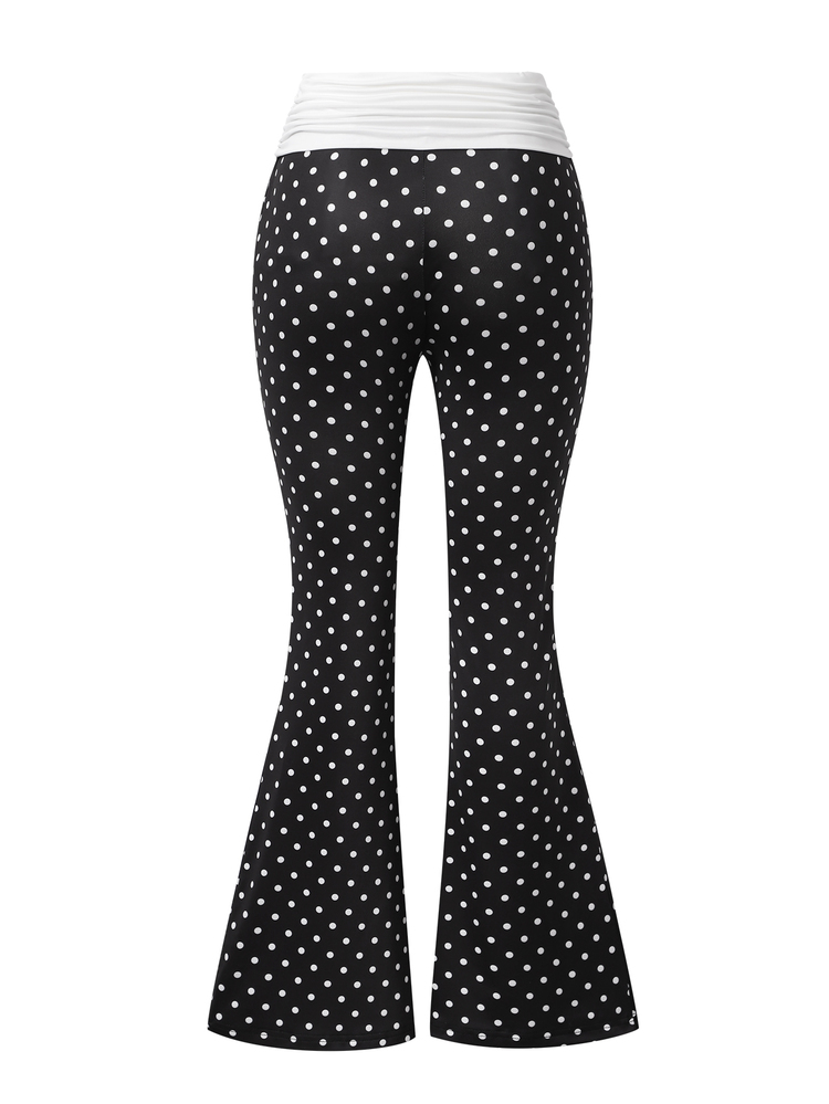 SHEIN Black Athletic-Casual Pants For Teen Girlscomfortable And Stylish, Fall Clothes, Fall, Featuring A Unique Waistband Design And Flared Cut, Autumn - Black - View 2