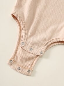 SHEIN 3件組男嬰純色針織柔軟圓領長袖連身衣，百搭舒適返校服，秋冬款 - 彩色 - 查看 7
