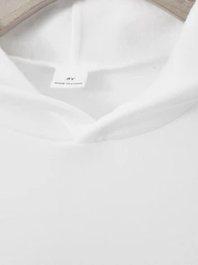 SHEIN Vacaura 大童男童 2 件套運動休閒套裝，拼色字母圖案連帽套頭衫與慢跑長褲，寬鬆休閒運動穿搭，適合秋冬 - 黑與白 - 查看 7
