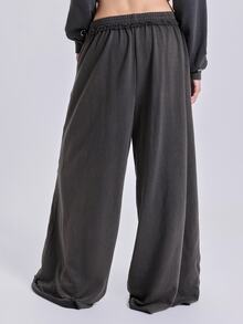 ACID BLVD Spring Autumn Winter Casual Street Y2K Sports Loose Oversized Rivet Distressed Ripped Women's Sweatpants - Dark Grey - View 5