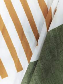 Linhara CURVE 大尺碼女款梭織正裝版型休閒鄉村風舒適通勤拼接色寬腿長褲，適合夏/秋季 - 彩色 - 查看 4
