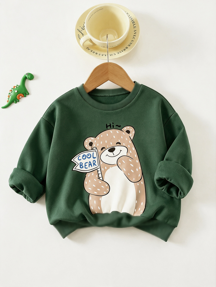 Kids Infant Toddler Round Neck Casual Pullover Autumn Sweatshirt - Multicolor - View 4