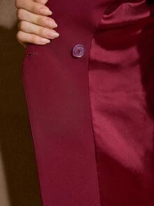 MOTF Classy STRUCTURED PEAK COLLAR BLAZER - Burgundy - View 7
