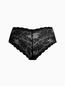 3 件大码女式内裤，舒适透气性感纯色蕾丝边高弹性 - 彩色 - 查看 11