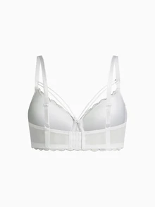 2pcs Plus Size Women Lace Wireless Comfortable Bras - Multicolor - View 8