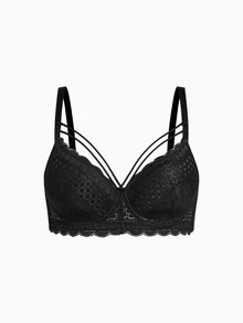 2pcs Plus Size Women Lace Wireless Comfortable Bras - Multicolor - View 10