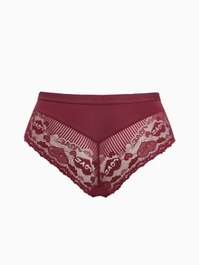Slumbrini Plus Size Lace Patchwork Panties 3-Piece Set - Multicolor - View 7