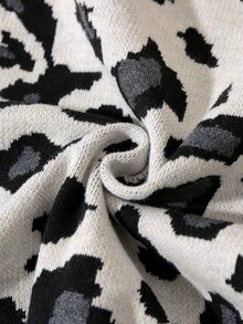 GlowEve Women's Casual Retro Vintage 70s Black And White Leopard Print Cardigan, Fall/ Brunch School - Black and White - View 6
