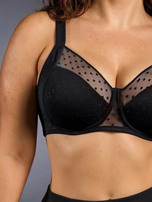EmpressEnvy Plus Size 1pc Romantic Sexy Lace Up Lift Padded Underwire Bra Lingerie - Black - View 2