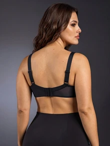 EmpressEnvy Plus Size 1pc Romantic Sexy Lace Up Lift Padded Underwire Bra Lingerie - Black - View 3