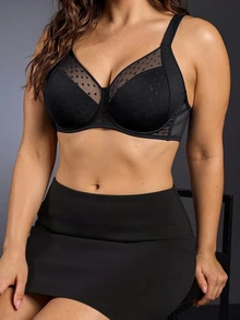 EmpressEnvy Plus Size 1pc Romantic Sexy Lace Up Lift Padded Underwire Bra Lingerie - Black - View 5