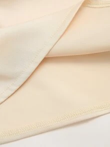 Franclia Stylish Apricot Sleeveless Ruched Blouse For Women Elegant Halter Neck Design - Apricot - View 4