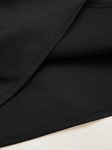 Franclia Women's Solid Color Halter Neck Drape Elegant Fitted Blouse, Summer - Black - View 3