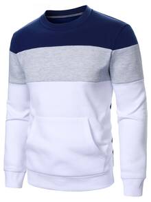Manfinity CasualCool Fashionable Colorblock Men's Sweatshirt - Multicolor - View 3