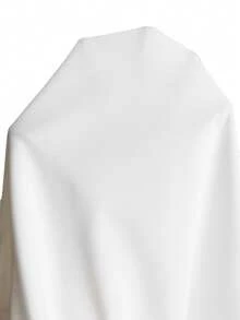 Elenzga Plus Size Women's Elegant Solid Color Asymmetric Waist Ruffle Sleeve Blouse, Refined Metal Button Decor, Suitable For Daily Commute And Casual Outings - White - View 3