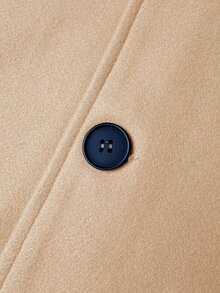 Manfinity Mode Men's Minimalist Button Long Sleeve Overcoat, Fashionable And Versatile - Khaki - View 5