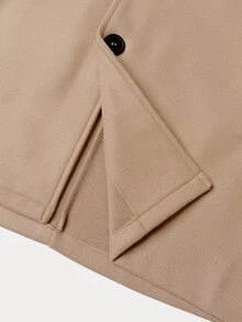 Manfinity Mode Men's Minimalist Button Long Sleeve Overcoat, Fashionable And Versatile - Khaki - View 4