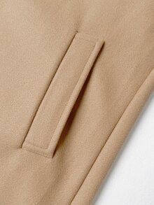 Manfinity Mode Men's Minimalist Button Long Sleeve Overcoat, Fashionable And Versatile - Khaki - View 7