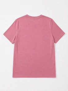 INAWLY Women's Letter Mountain Print Round Neck Short Sleeve Casual T-Shirt - Redwood - View 2
