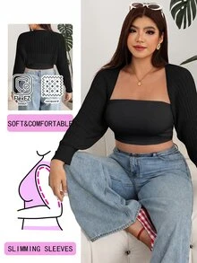 Solflare Plus Size Women's Solid Color Casual Soft Form Normal Traditional Whimsical Versatile Daily Wear Cardigan Vacation Bussines Black Autumn Formal - Black - View 7