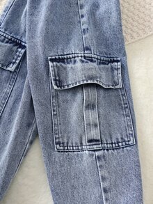 SHEIN 兒童 2 件組 小男孩/嬰兒男孩字母印花長袖運動衫與工裝褲套裝 - 彩色 - 查看 5