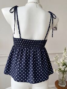 SHEIN Tween Girl Casual Daily Versatile Comfortable Loose Polka Dot Shirt Tween Girl - Multicolor - View 5
