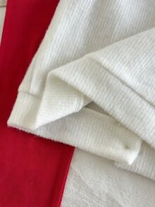 SHEIN 2件組女嬰針織開襟衫與內搭褲套裝，可愛甜美白色紅色3D櫻桃羅紋針織長袖圓領常規款，適合生日派對秋季公主風舒適時尚 - 紅色 - 查看 10