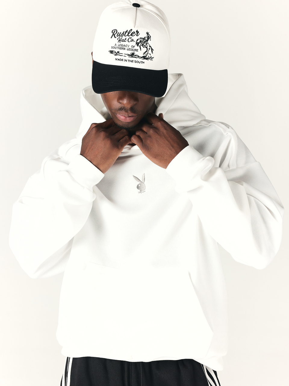 PLAYBOY X SUMWON Bunny Logo Oversized Pullover Hoodie With Large Back Applique Graphic Long Sleeve Streetwear Top Fall Winter