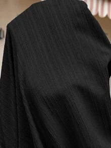 SHEIN 孕婦拼接配色肩結背心與長褲休閒兩件套 - 黑色 - 查看 7