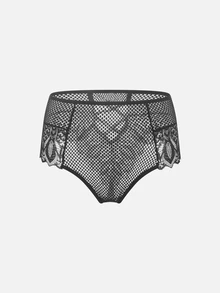 Bella Beso 3pcs/Set Plus Size Women Lace Patchwork Solid Color Hollow Cross Thong Panties - Multicolor - View 9