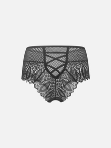Bella Beso 3pcs/Set Plus Size Women Lace Patchwork Solid Color Hollow Cross Thong Panties - Multicolor - View 10