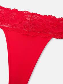 Bella Beso Plus 5pack Contrast Lace Panty Set Lingerie - Multicolor - View 14