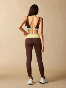 VARSIVA Women Sports Activewear Color Block 2 In 1 Yoga Modest Athleisure Athletic Fitness Set Gym All Shades Of Brown Summer - Multicolor - View 7