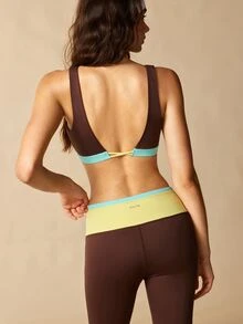 VARSIVA Women Sports Activewear Color Block 2 In 1 Yoga Modest Athleisure Athletic Fitness Set Gym All Shades Of Brown Summer - Multicolor - View 5