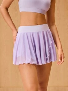 OutZeal Women Sports Skirts Gym Workout Quick-Dry High Waist Built-In Shorts With Pockets Active Bottoms - Purple - View 7