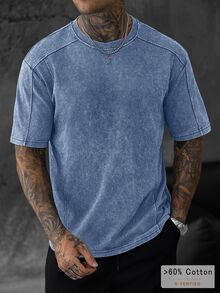 SLATEMANN Men's Summer Casual Versatile Short Sleeve T-Shirt - Black - View 5