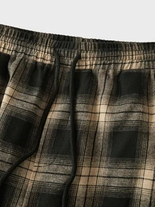 Athstrex Men's Plus Size Plaid Drawstring Waist Pocket Loose Pants For Daily Wear - Multicolor - View 5