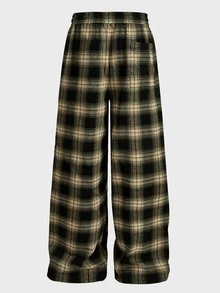 Athstrex Men's Plus Size Plaid Drawstring Waist Pocket Loose Pants For Daily Wear - Multicolor - View 8
