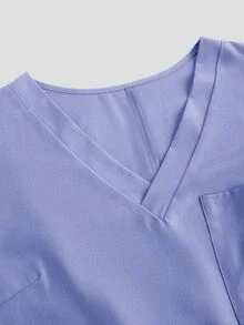 TaskEZ Plus Size Plain Short Sleeve Long Pants /Nursing Scrub Scrub Uniform Set Autumn Maid Simple - Dusty Purple - View 8