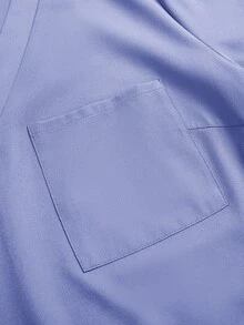 TaskEZ Plus Size Plain Short Sleeve Long Pants /Nursing Scrub Scrub Uniform Set Autumn Maid Simple - Dusty Purple - View 5