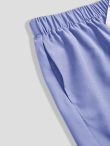 TaskEZ Plus Size Plain Short Sleeve Long Pants /Nursing Scrub Scrub Uniform Set Autumn Maid Simple - Dusty Purple - View 7