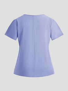 TaskEZ Plus Size Plain Short Sleeve Long Pants /Nursing Scrub Scrub Uniform Set Autumn Maid Simple - Dusty Purple - View 10