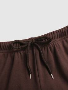 SHEIN Tween Girl Tween Girl Casual Solid Color Jacket And Pants Set - Brown - View 6