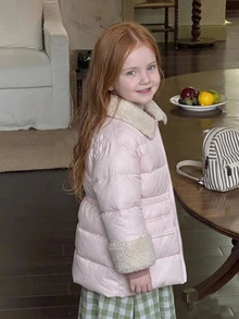 Hapijoa Young Girl Winter Fashion Versatile Jacket - Baby Pink - View 12