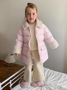 Hapijoa Young Girl Winter Fashion Versatile Jacket - Baby Pink - View 4