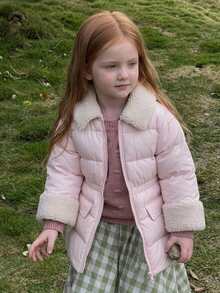 Hapijoa Young Girl Winter Fashion Versatile Jacket - Baby Pink - View 11