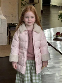 Hapijoa Young Girl Winter Fashion Versatile Jacket - Baby Pink - View 7