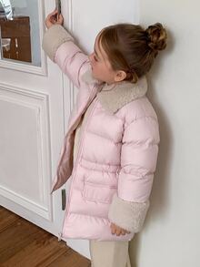 Hapijoa Young Girl Winter Fashion Versatile Jacket - Baby Pink - View 15