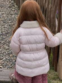 Hapijoa Young Girl Winter Fashion Versatile Jacket - Baby Pink - View 10