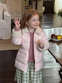 Hapijoa Young Girl Winter Fashion Versatile Jacket - Baby Pink - View 8